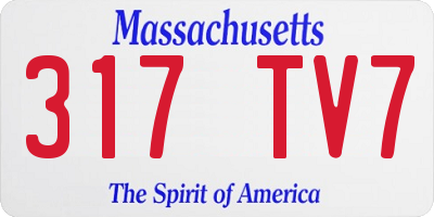 MA license plate 317TV7