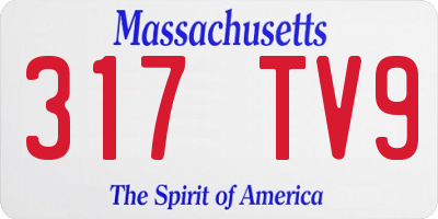 MA license plate 317TV9