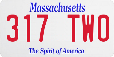 MA license plate 317TW0