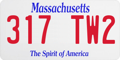 MA license plate 317TW2