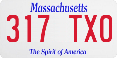 MA license plate 317TX0