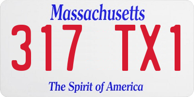 MA license plate 317TX1