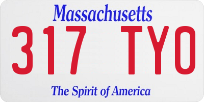 MA license plate 317TY0