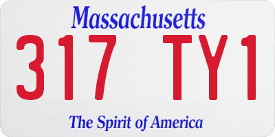 MA license plate 317TY1