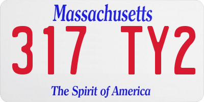 MA license plate 317TY2