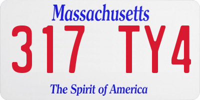 MA license plate 317TY4