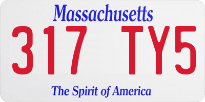 MA license plate 317TY5