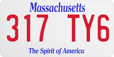 MA license plate 317TY6
