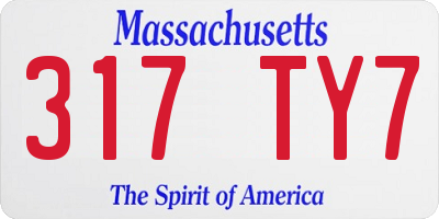 MA license plate 317TY7