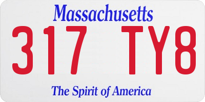 MA license plate 317TY8