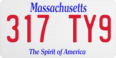 MA license plate 317TY9