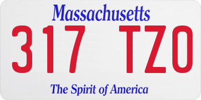 MA license plate 317TZ0