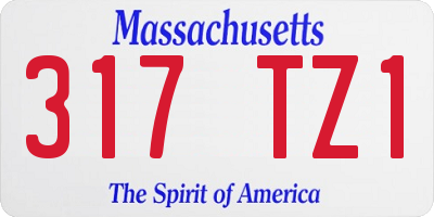 MA license plate 317TZ1