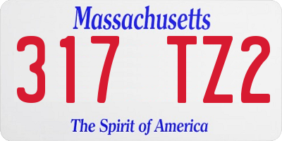 MA license plate 317TZ2