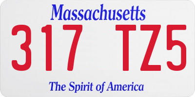 MA license plate 317TZ5