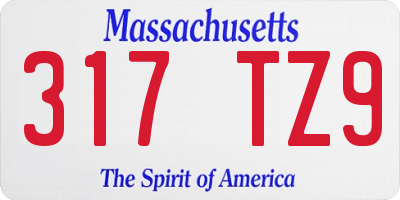 MA license plate 317TZ9
