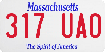 MA license plate 317UA0