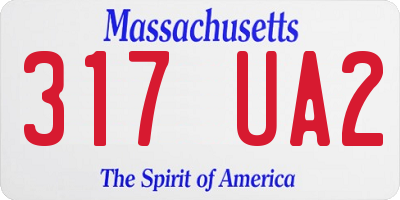 MA license plate 317UA2