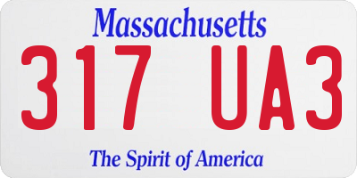 MA license plate 317UA3