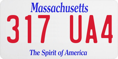 MA license plate 317UA4