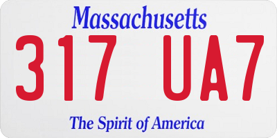 MA license plate 317UA7