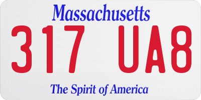 MA license plate 317UA8