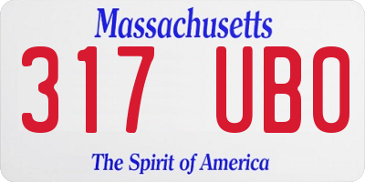 MA license plate 317UB0