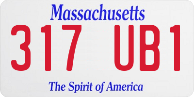 MA license plate 317UB1