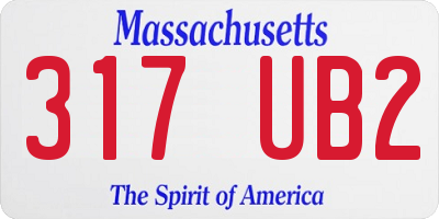 MA license plate 317UB2