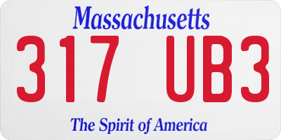 MA license plate 317UB3