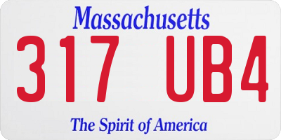 MA license plate 317UB4