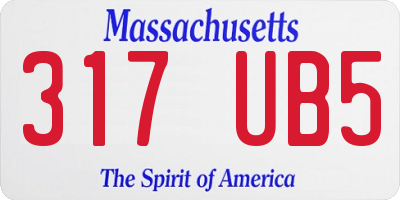 MA license plate 317UB5