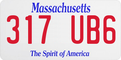 MA license plate 317UB6