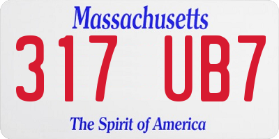 MA license plate 317UB7