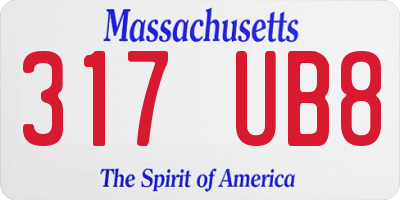 MA license plate 317UB8