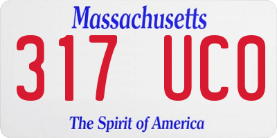 MA license plate 317UC0