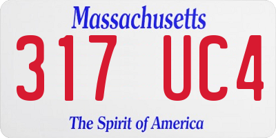 MA license plate 317UC4