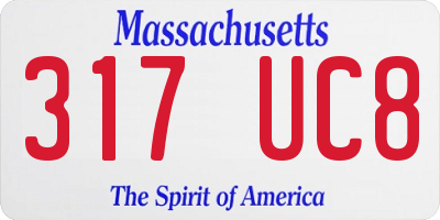 MA license plate 317UC8