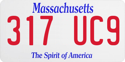 MA license plate 317UC9