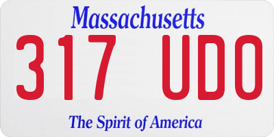 MA license plate 317UD0