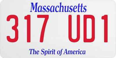 MA license plate 317UD1