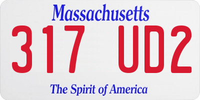 MA license plate 317UD2