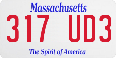 MA license plate 317UD3