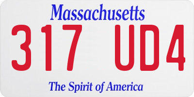 MA license plate 317UD4
