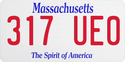 MA license plate 317UE0