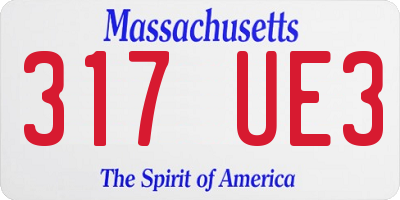 MA license plate 317UE3