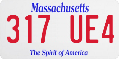 MA license plate 317UE4