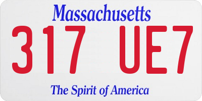 MA license plate 317UE7