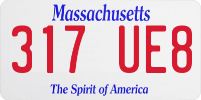 MA license plate 317UE8