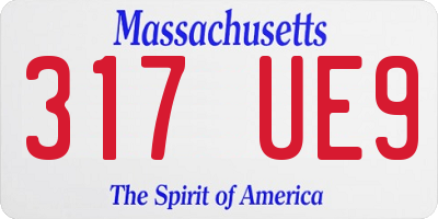 MA license plate 317UE9